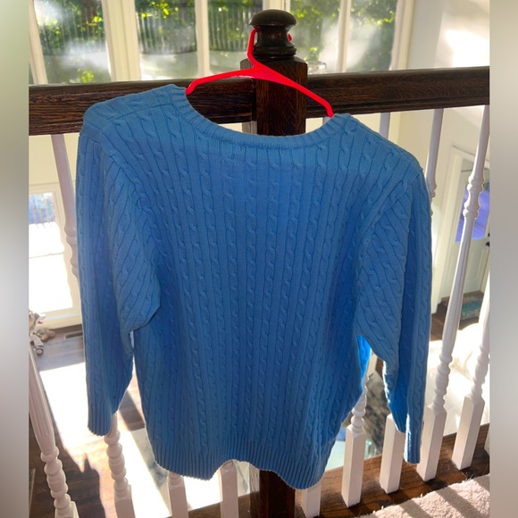 Jeanne Pierre cable kit women’s sweater, size XL, gorgeous sky blue - Picture 5 of 5